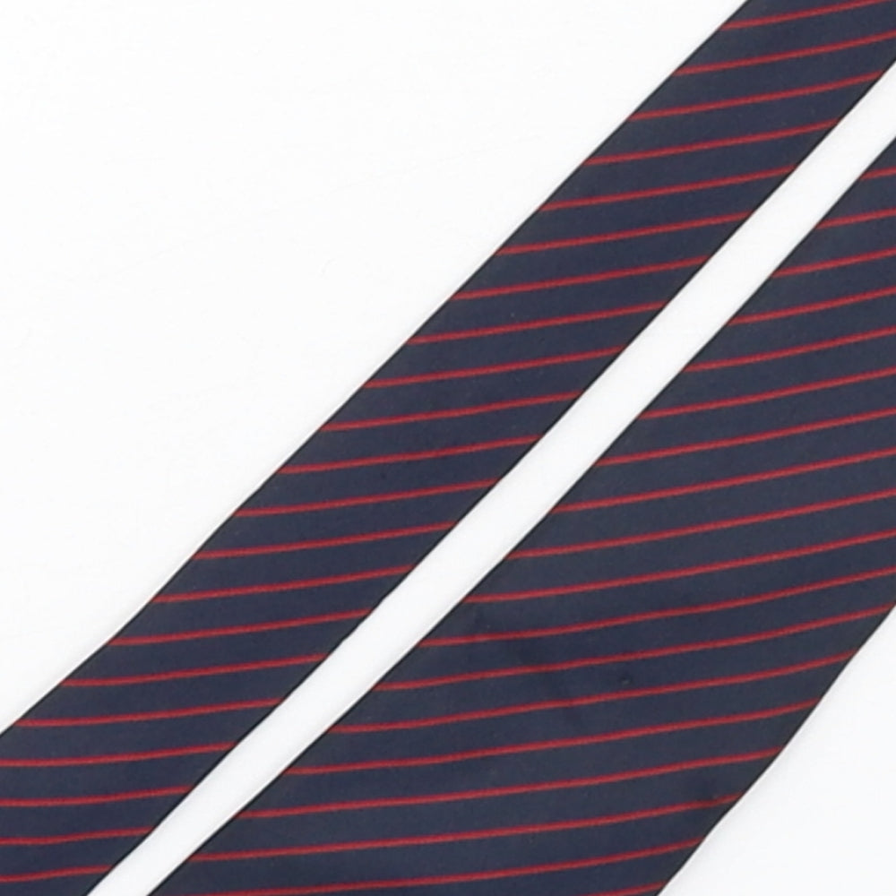 Close-up detail of National Advanced Systems men’s multicoloured striped polyester pointed tie one size