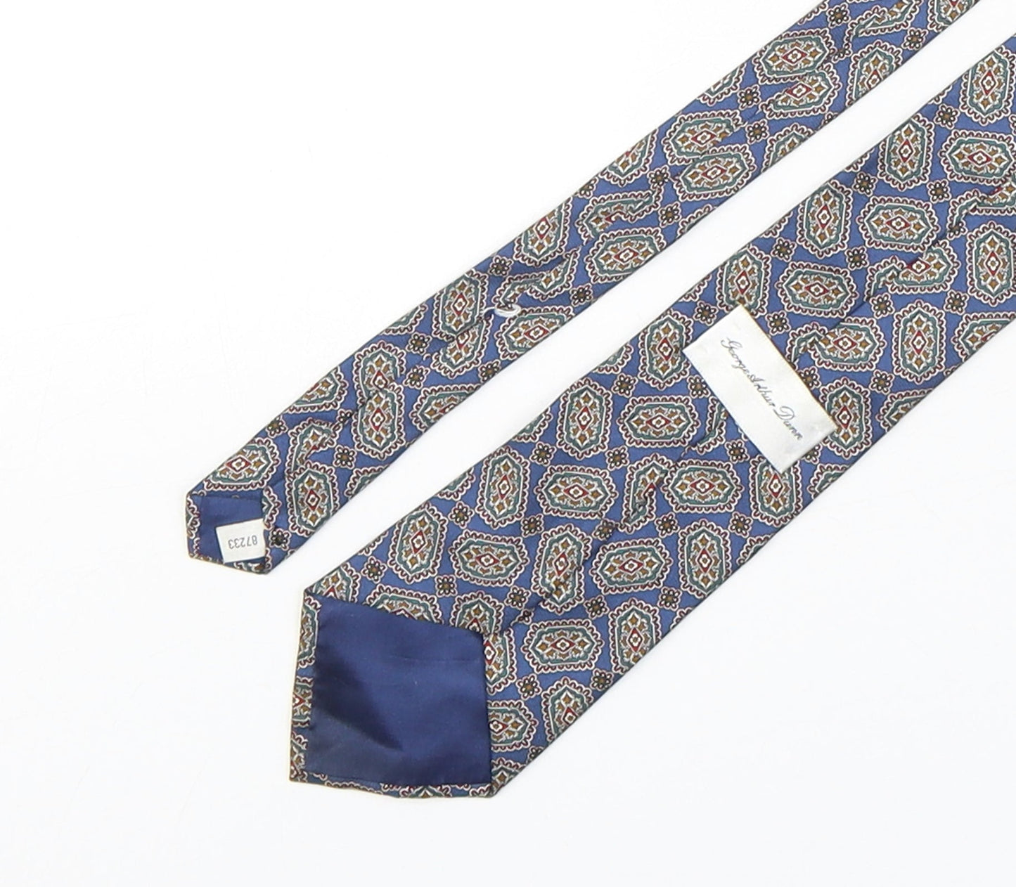 George Arthur Dunn Mens Multicoloured Paisley Polyester Pointed Tie One Size