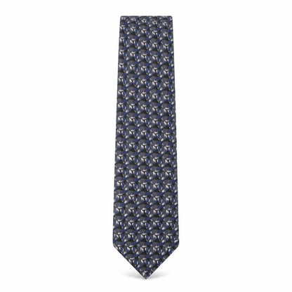 Front view of Gioni Feroti men’s multicoloured geometric silk pointed tie one size