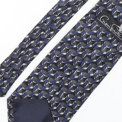 Gioni Feroti Mens Multicoloured Geometric Silk Pointed Tie One Size