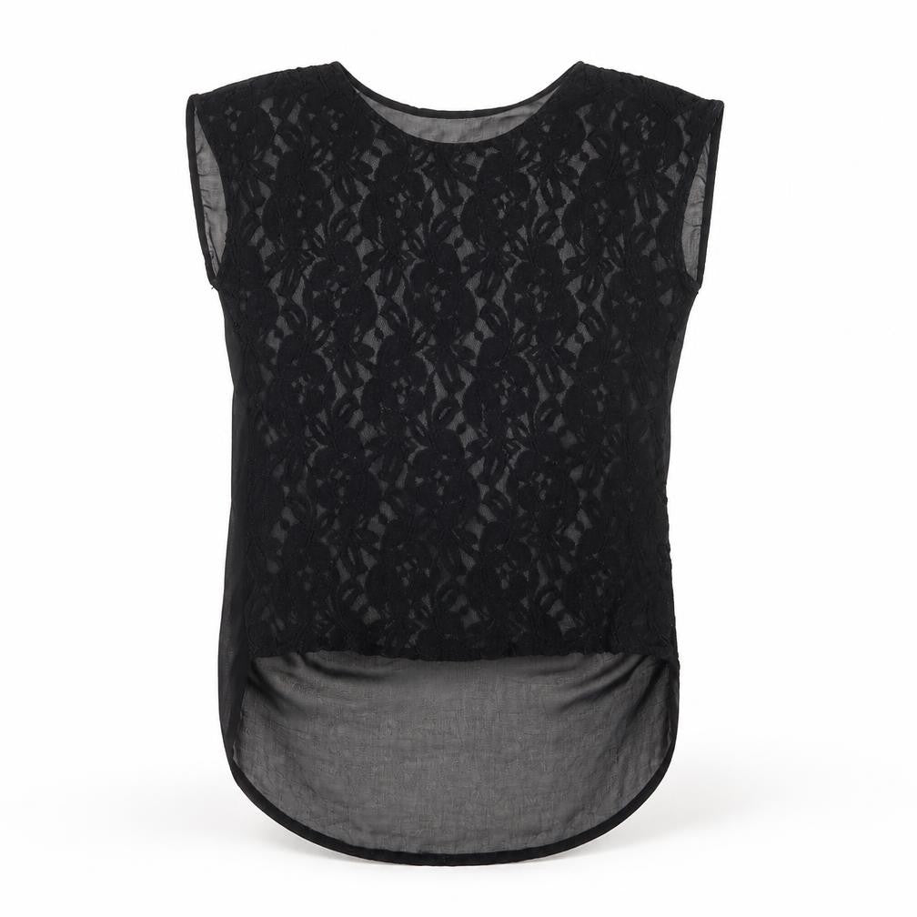 Womens UK Size 10 AX Paris Black Basic Blouse