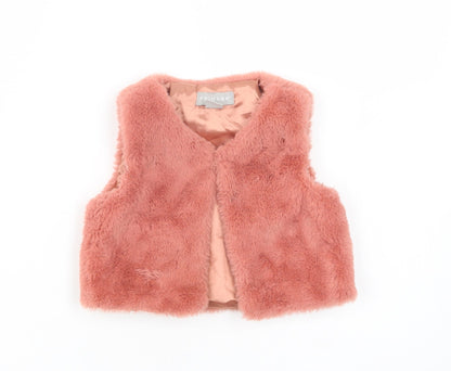 Primark Baby Pink   Gilet Waistcoat Size 18-24 Months   Button - Faux Fur