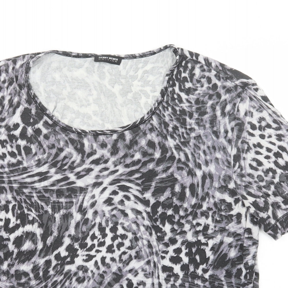 Womens UK Size 14 Gerry Weber Grey Basic T-Shirt
