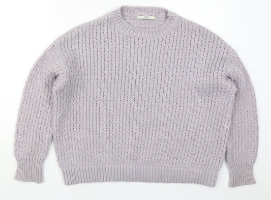 George Womens Purple Crew Neck  Polyester Pullover Jumper Size S