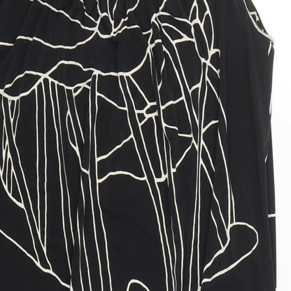 Max Edition Womens Black Floral Polyester Tank Dress  Size S  Boat Neck Pullover
