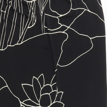 Max Edition Womens Black Floral Polyester Tank Dress  Size S  Boat Neck Pullover