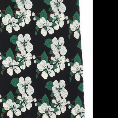 Cameo Rose Womens Black Floral Polyester Tank Dress  Size 14  Round Neck Zip - Green