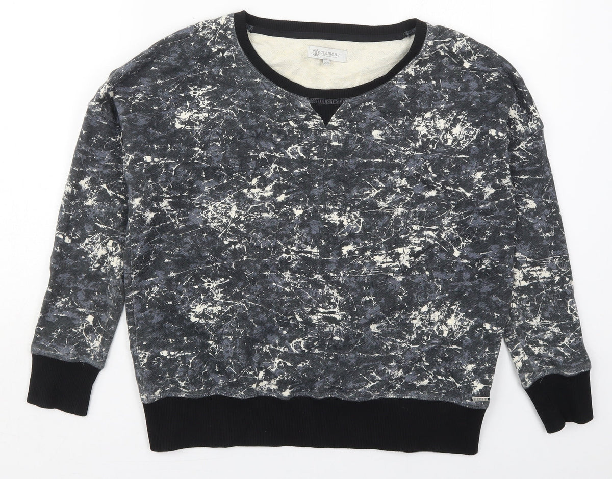 Additional front view of Element women’s grey cotton pullover sweatshirt, size XS, pullover