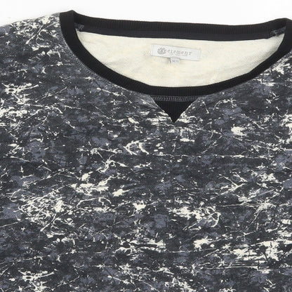 Close-up detail of Element women’s grey cotton pullover sweatshirt, size XS, pullover