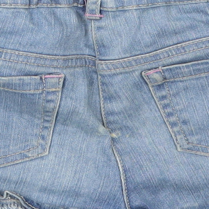 TU Girls Blue  Cotton Rain Trousers Jeans Size 12-18 Months  Button
