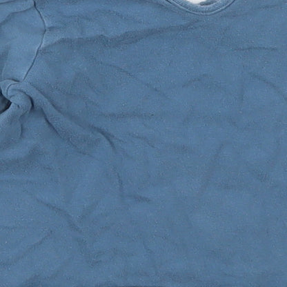George Girls Blue  Cotton Basic T-Shirt Size 9-12 Months Crew Neck Pullover