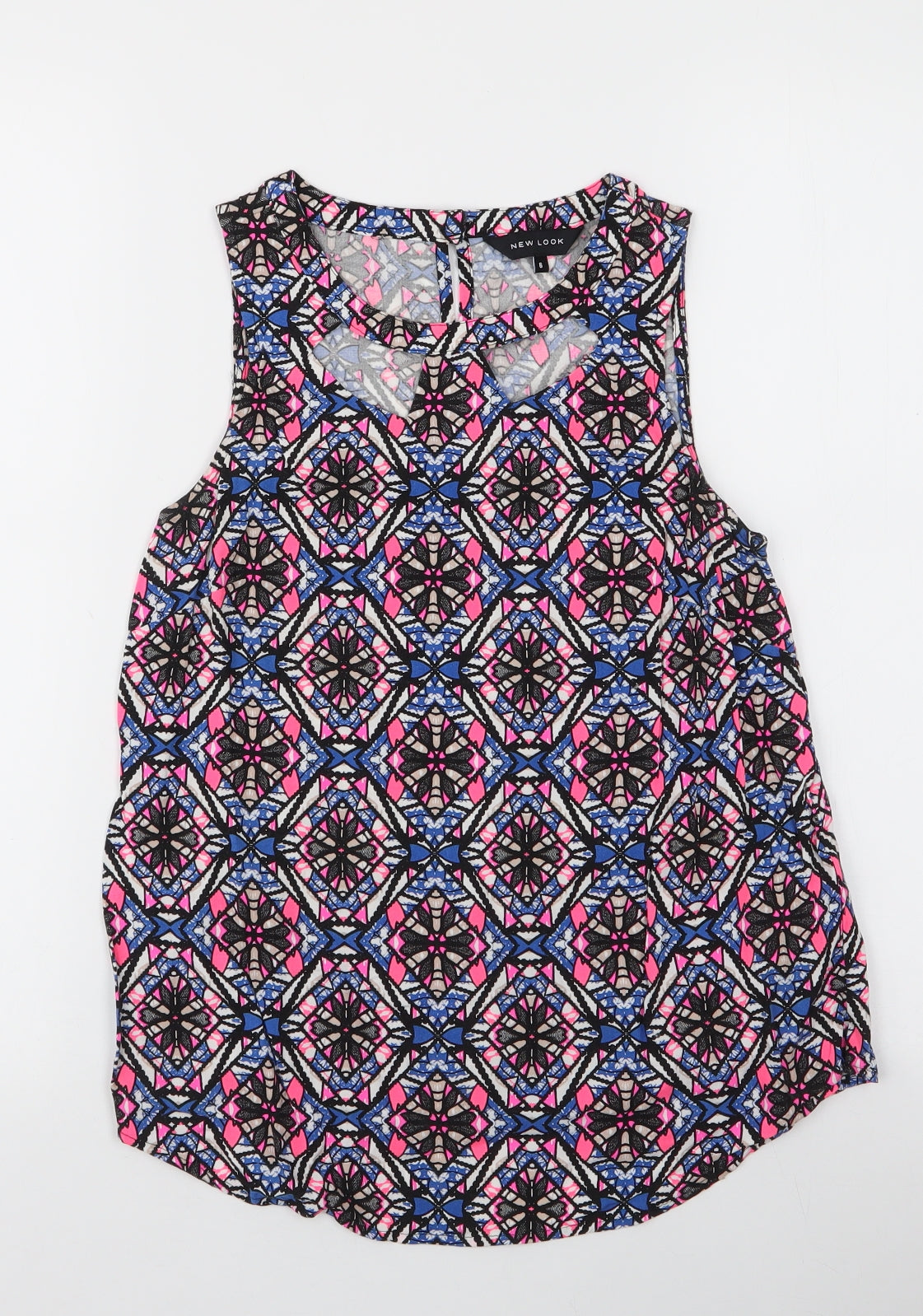 Womens UK Size 8 New Look Multicoloured Basic Blouse