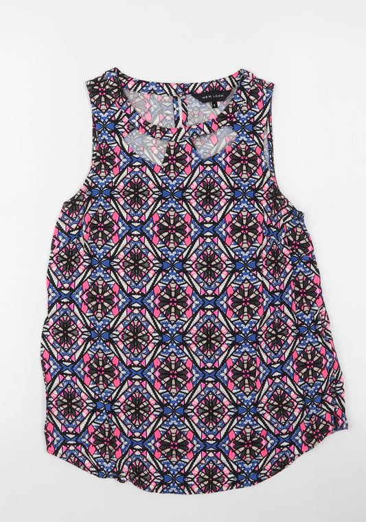 Womens UK Size 8 New Look Multicoloured Basic Blouse