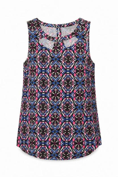 Womens UK Size 8 New Look Multicoloured Basic Blouse