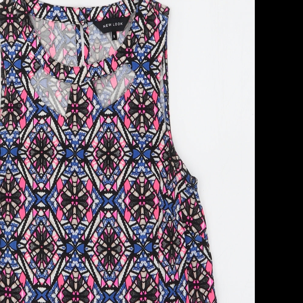 Womens UK Size 8 New Look Multicoloured Basic Blouse