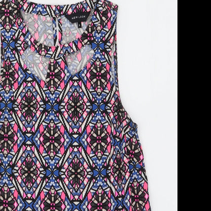 Womens UK Size 8 New Look Multicoloured Basic Blouse