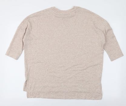 Primark Womens Beige Round Neck  Polyester Pullover Jumper Size XS