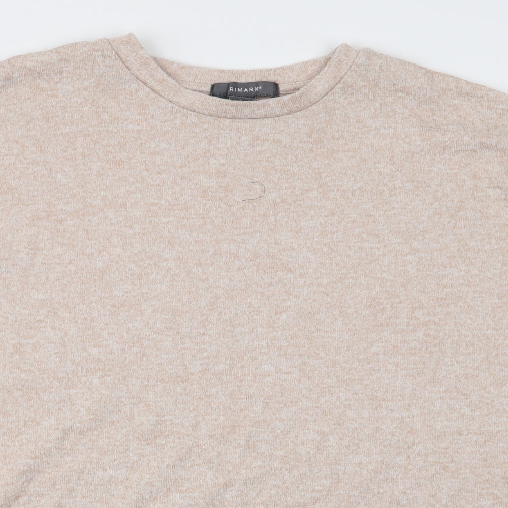 Primark Womens Beige Round Neck  Polyester Pullover Jumper Size XS