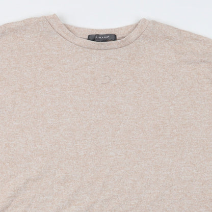 Primark Womens Beige Round Neck  Polyester Pullover Jumper Size XS