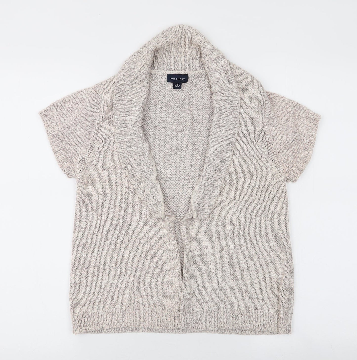 Witchery Womens Beige V-Neck  Acrylic Cardigan Jumper Size M