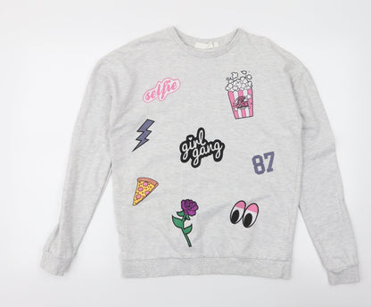 Tammy Girl Girls Grey  Cotton Pullover Sweatshirt Size 14-15 Years  Pullover