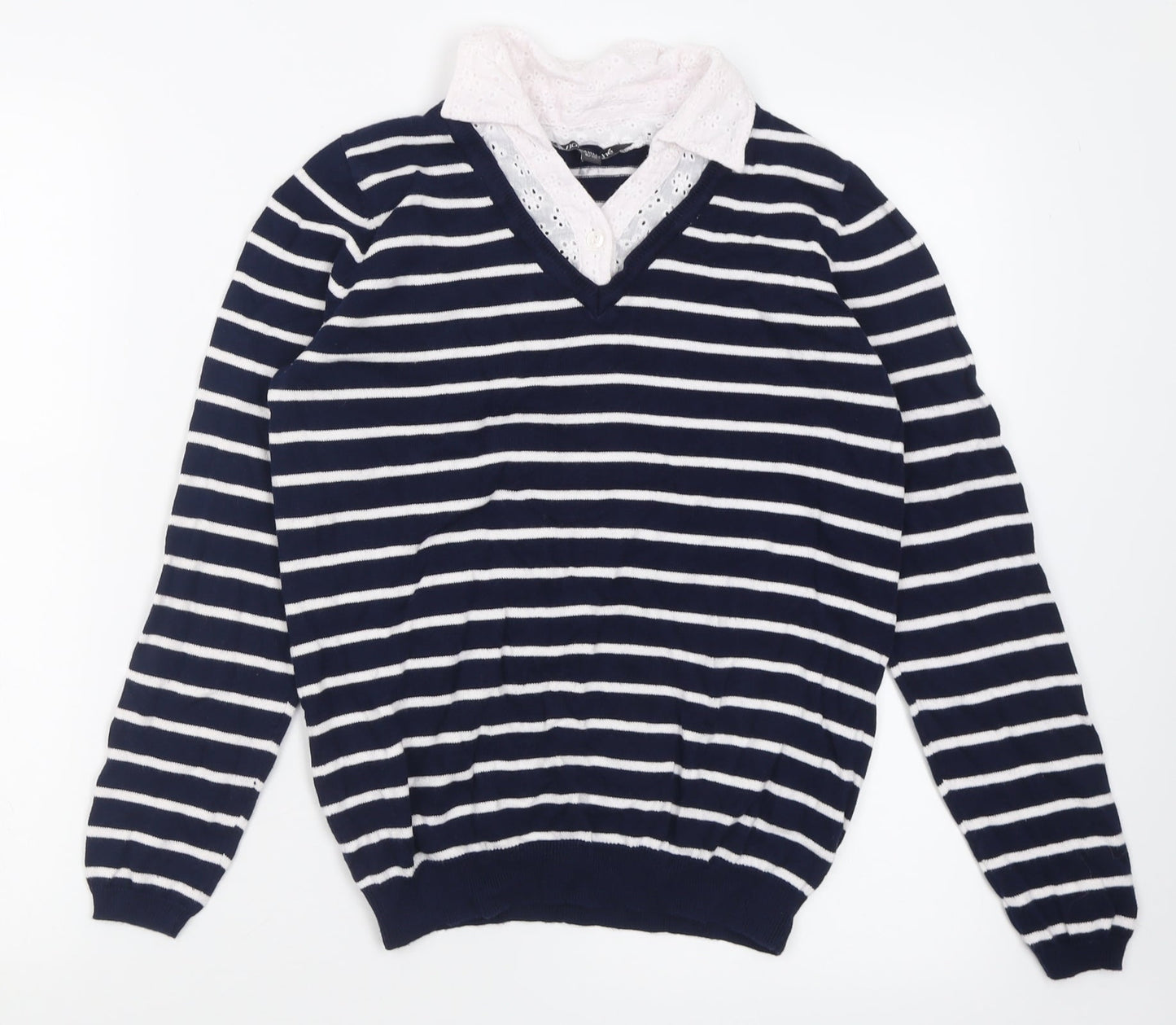 Womens UK Size 8 bonmarch Blue Pullover Jumper