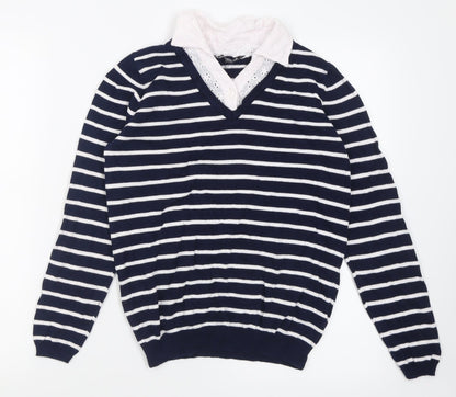 Womens UK Size 8 bonmarch Blue Pullover Jumper