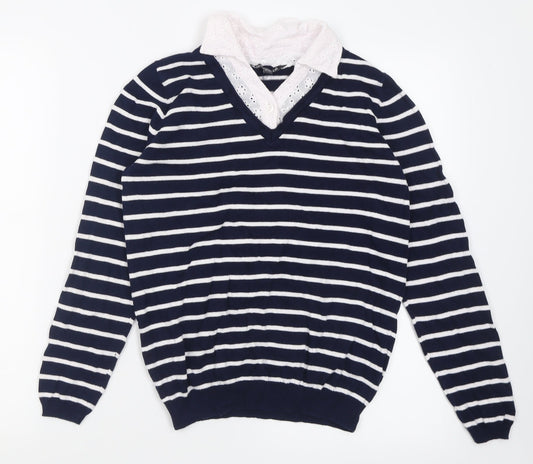 Womens UK Size 8 bonmarch Blue Pullover Jumper