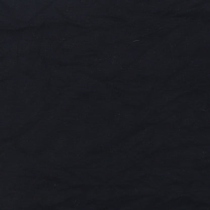 Alice Collins Womens Black Crew Neck Striped Viscose Pullover Jumper Size 12