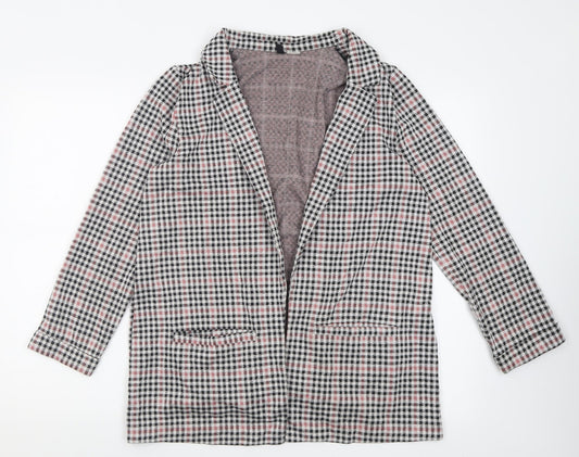 h^m Womens Grey Plaid  Jacket Blazer Size S