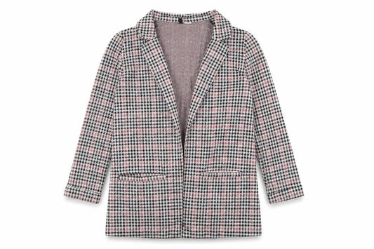 h^m Womens Grey Plaid  Jacket Blazer Size S