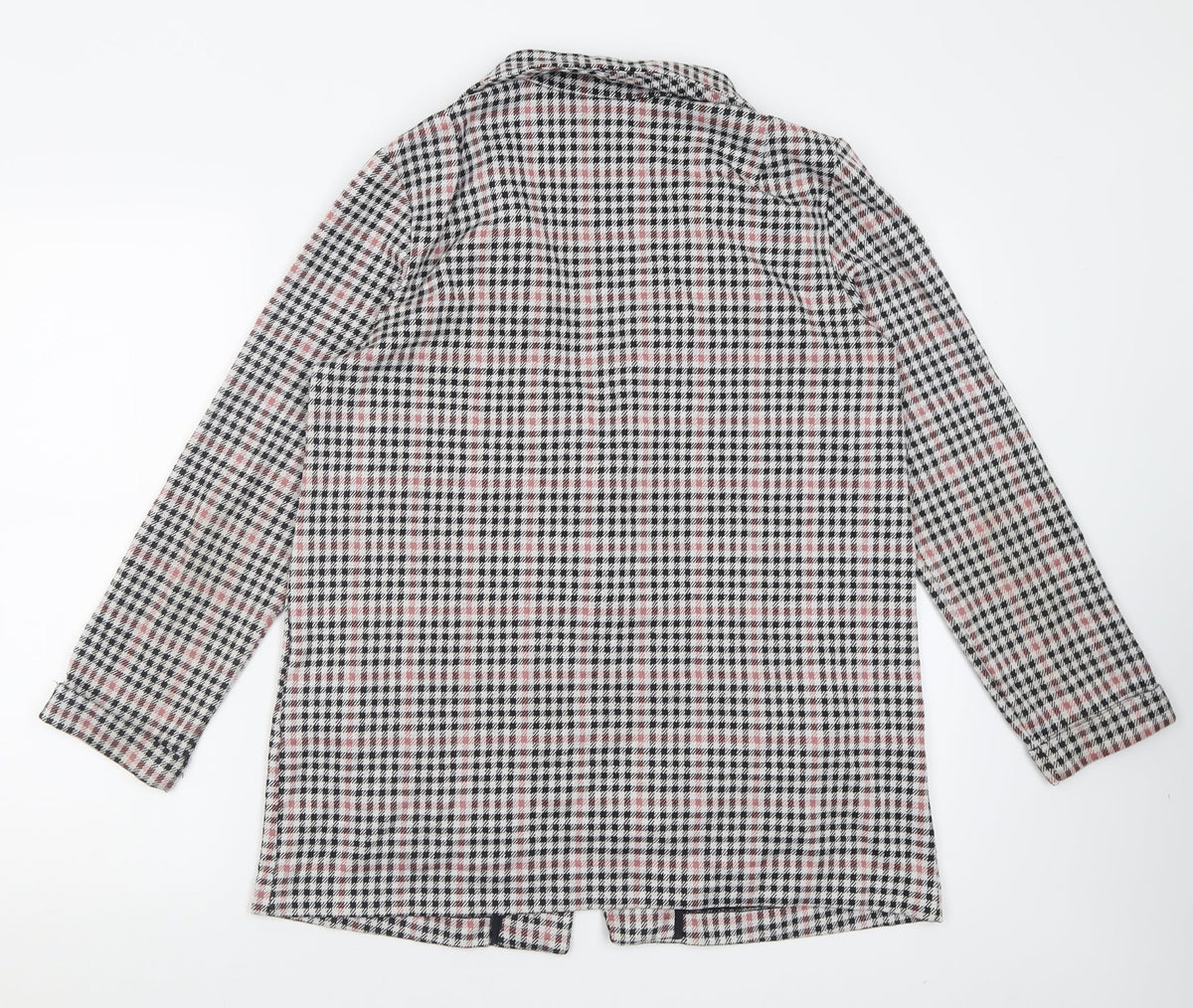 Back view of h^m women’s grey plaid jacket blazer, size S