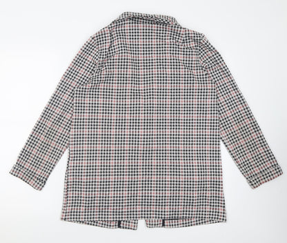 Back view of h^m women’s grey plaid jacket blazer, size S