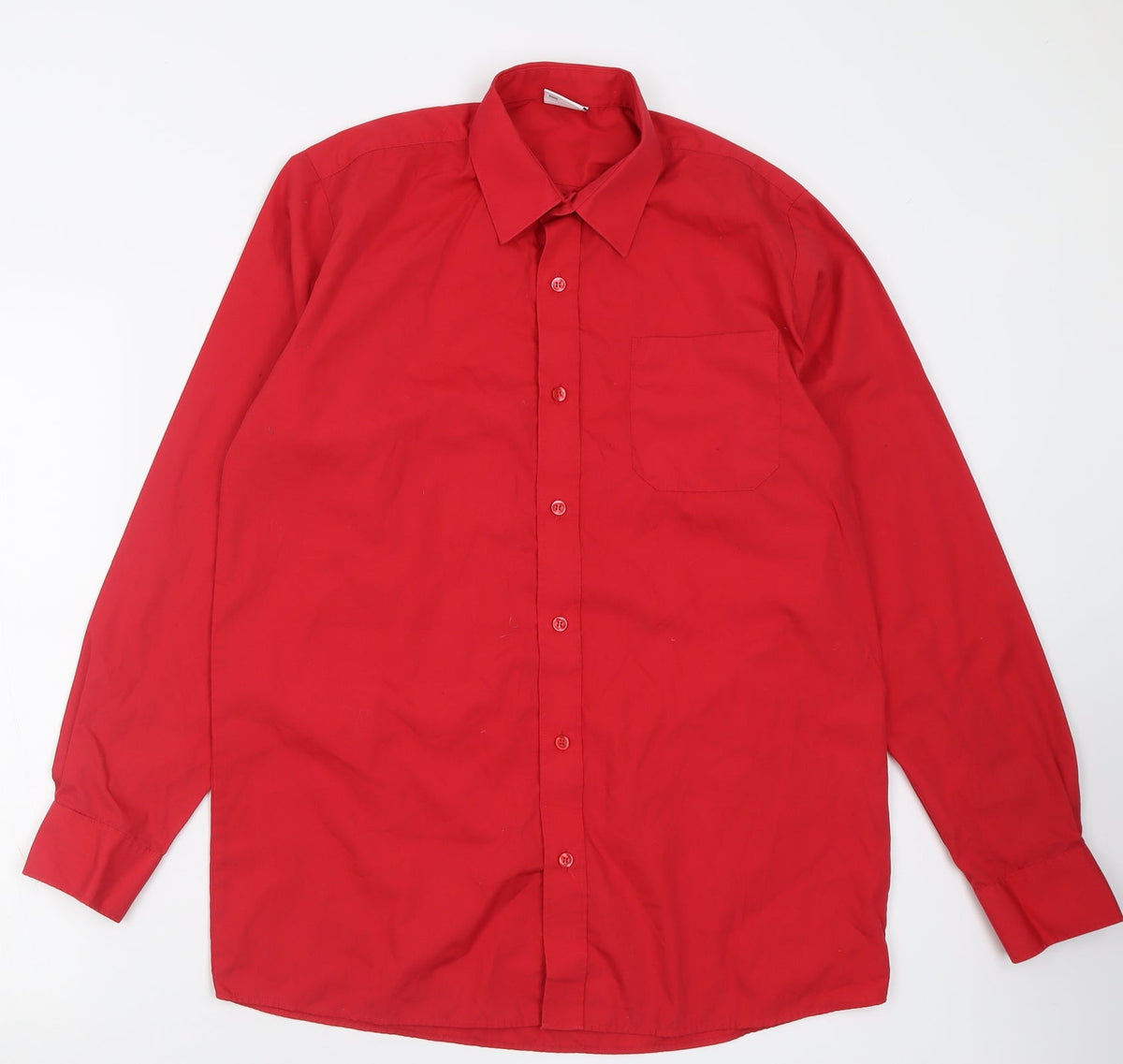 Additional front view of Banner boys’ red polyacrylate fibre basic button-up, size L, collared button