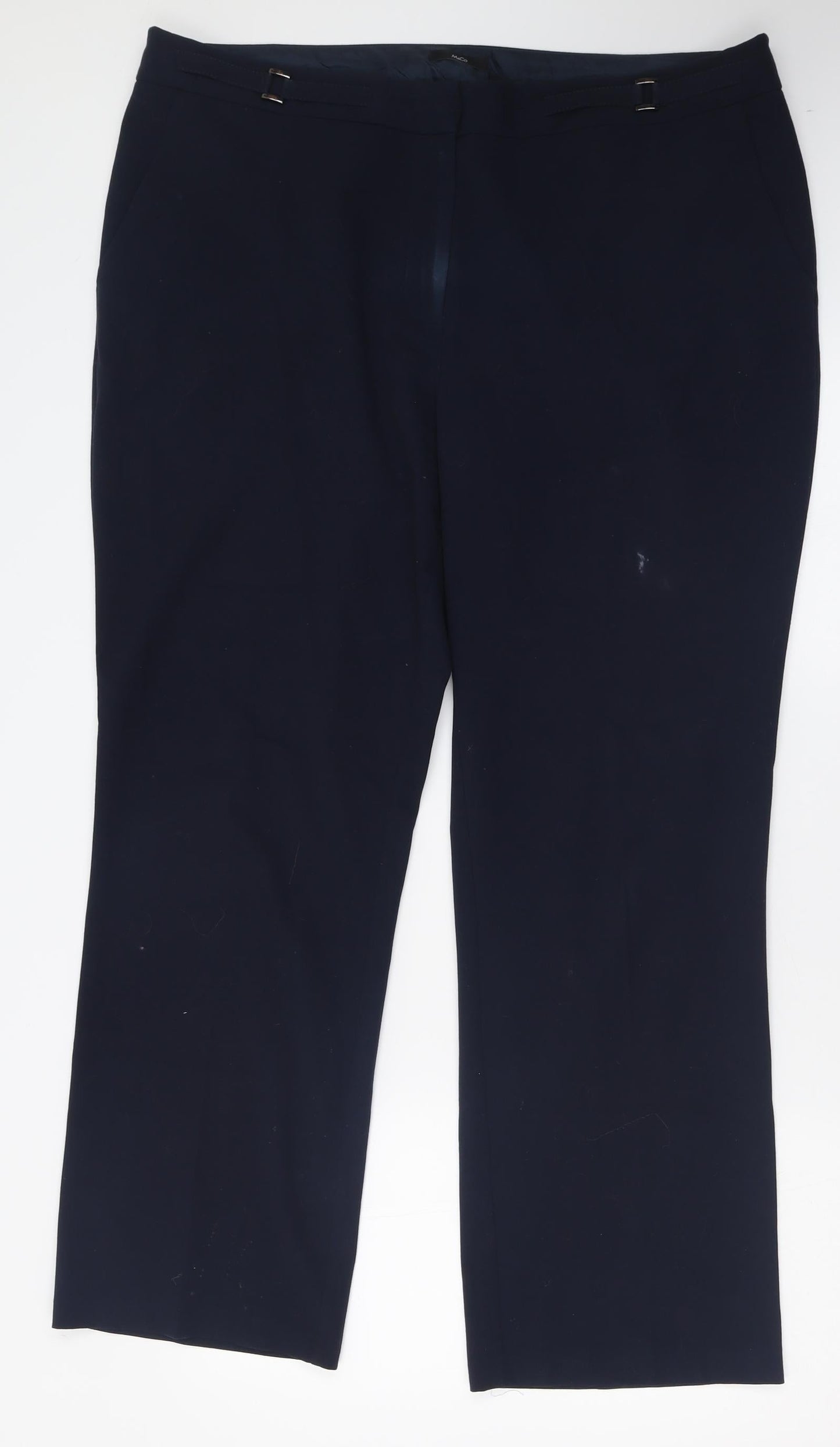 Womens UK Size 18 M&Co Regular Fit  Blue Trousers