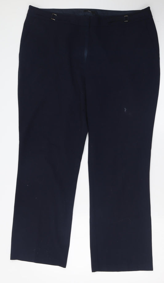 Womens UK Size 18 M&Co Regular Fit  Blue Trousers