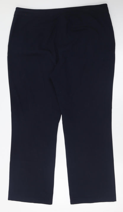 Womens UK Size 18 M&Co Regular Fit  Blue Trousers