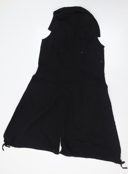 amimale Womens Black  Cotton A-Line  Size S  V-Neck Button