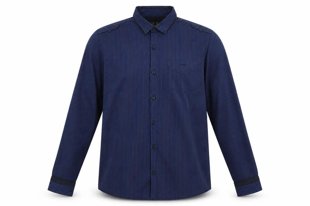 Mens UK Size L River Island Blue  Button-Up Long Sleeve Casual Shirt