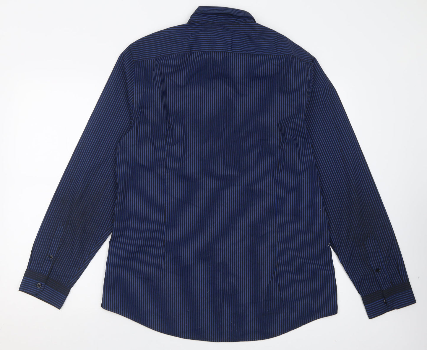 Mens UK Size L River Island Blue  Button-Up Long Sleeve Casual Shirt