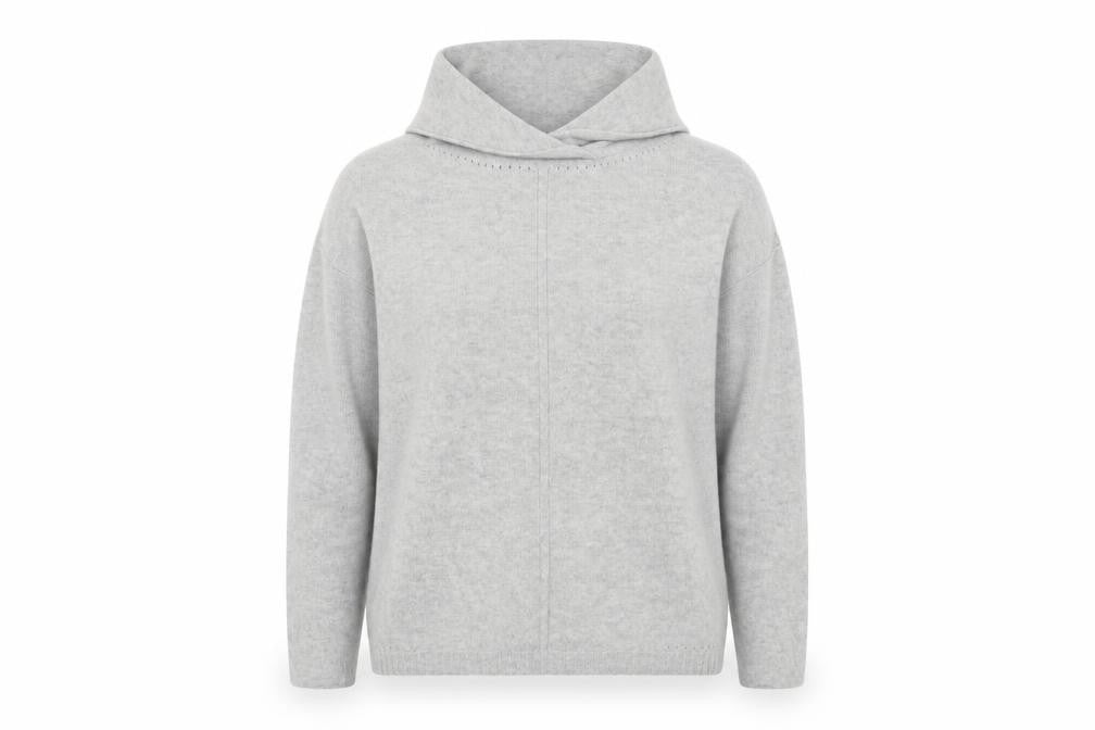 Front view of Peruggi women’s grey roll neck viscose shrug jumper, size UK 10