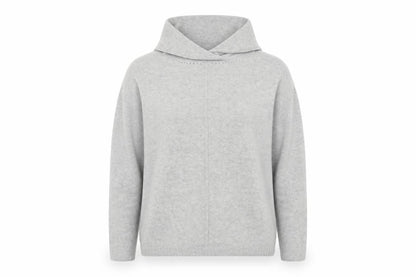 Front view of Peruggi women’s grey roll neck viscose shrug jumper, size UK 10