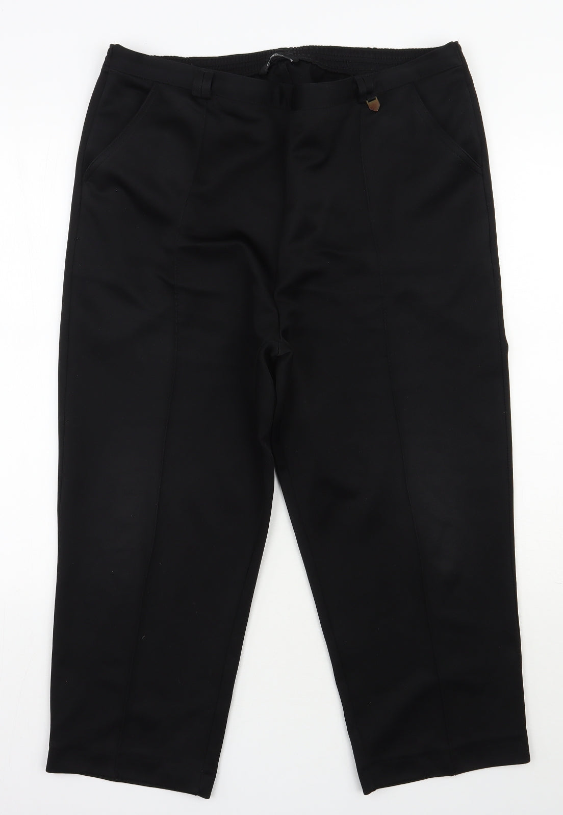 BM Womens Black  Polyester Trousers  Size 16 L24 in Regular