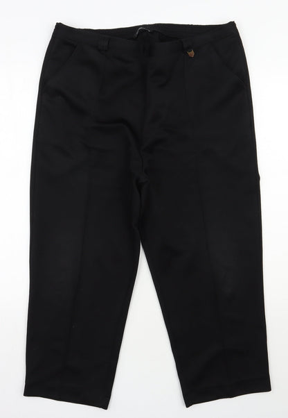 BM Womens Black  Polyester Trousers  Size 16 L24 in Regular