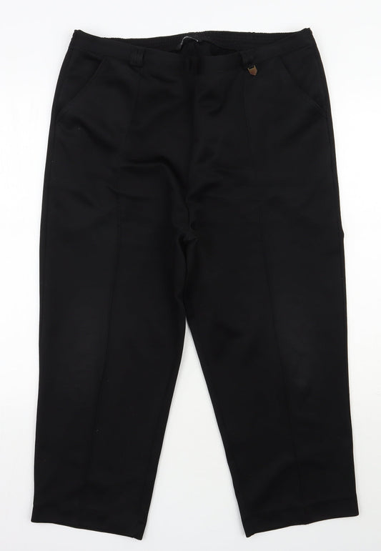 BM Womens Black  Polyester Trousers  Size 16 L24 in Regular