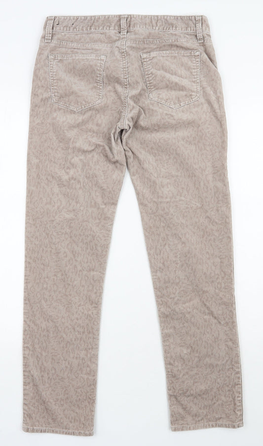 Gap Womens Beige Animal Print Cotton Straight Jeans Size 30 in L29.5 in Regular Zip