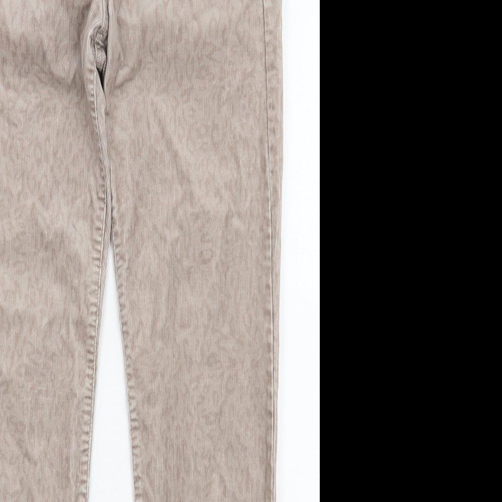 Gap Womens Beige Animal Print Cotton Straight Jeans Size 30 in L29.5 in Regular Zip