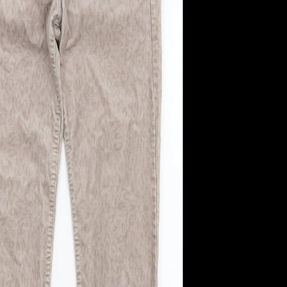 Gap Womens Beige Animal Print Cotton Straight Jeans Size 30 in L29.5 in Regular Zip