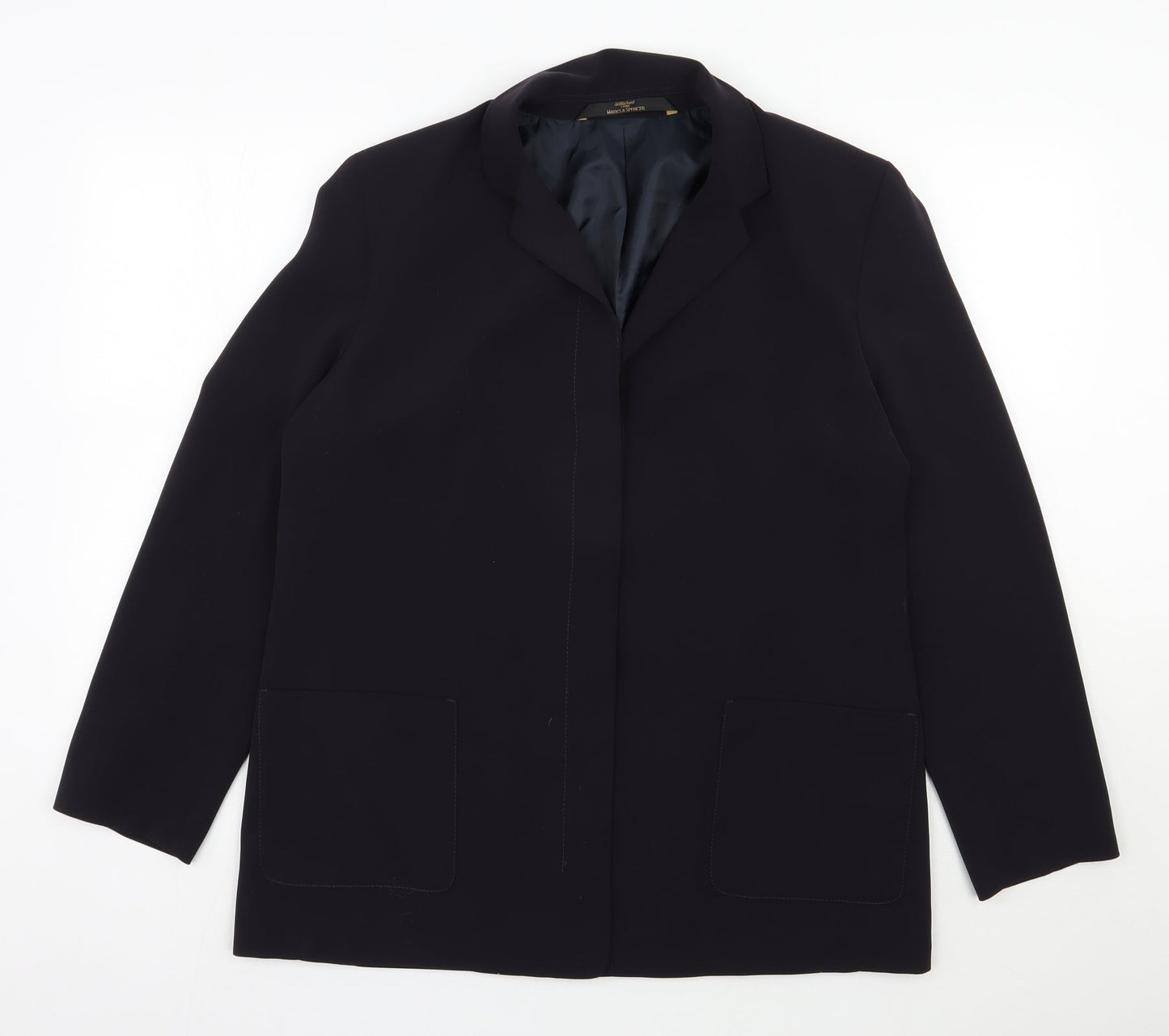 Marks and Spencer Womens Black  Polyester Jacket Blazer Size 16