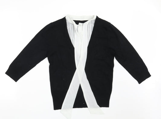 Womens UK Size 12 Preworn Black Cardigan Jumper